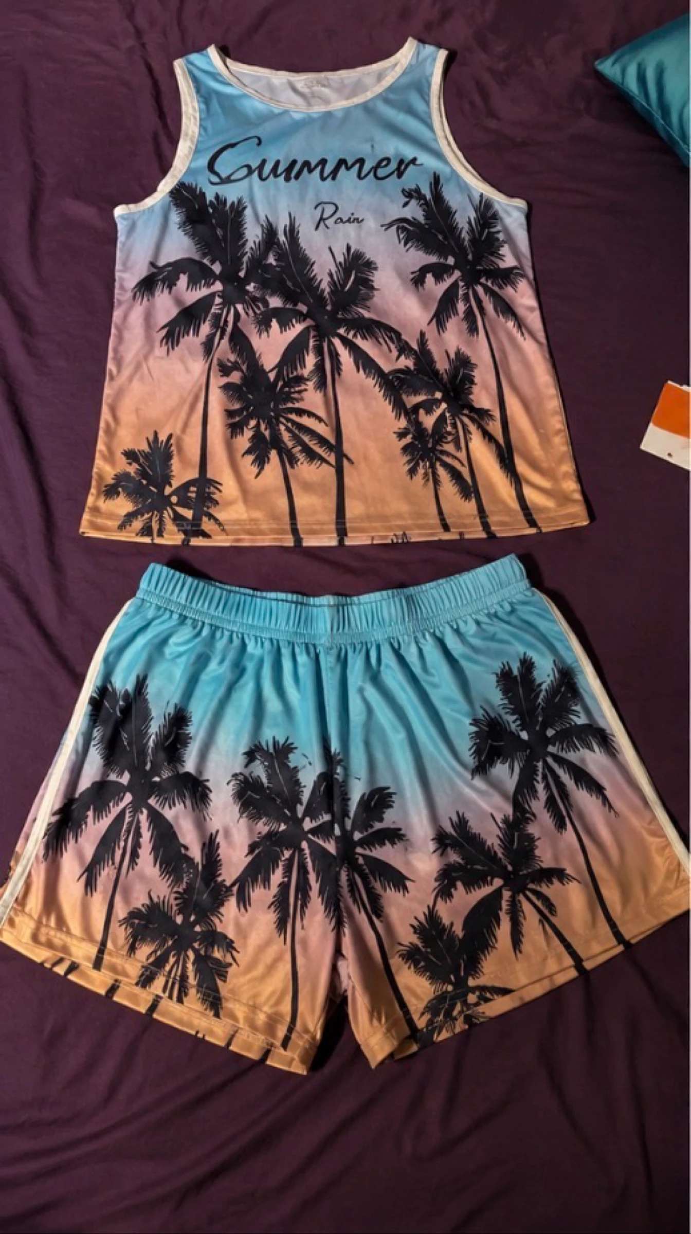 Conjunto de verão para meninos Summer Rain – Camiseta + calção – Tamanho infantil – photo 3